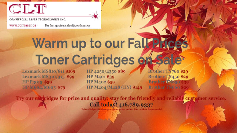 Fall Toner Specials