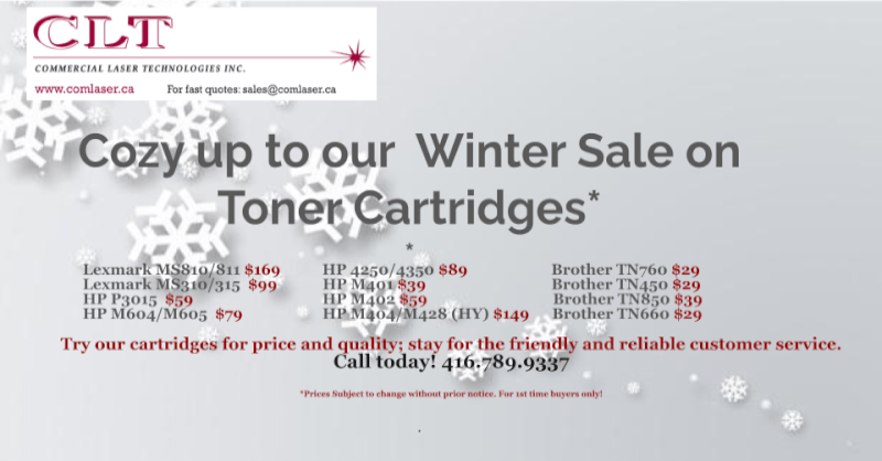 Winter Specials on Compatible or refilled toner cartridges